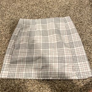 Aeropostale Mini Skirt Plaid Black Pink and White
